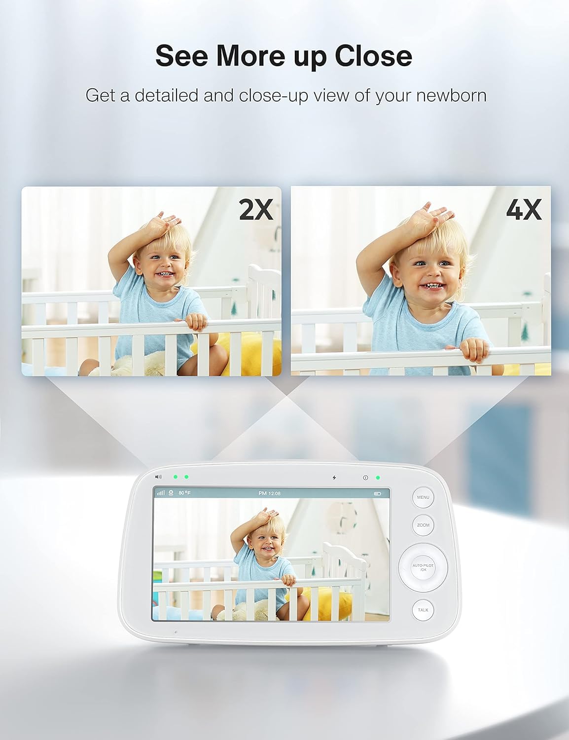 HiPP two-way audio lets you softly respond from another room.