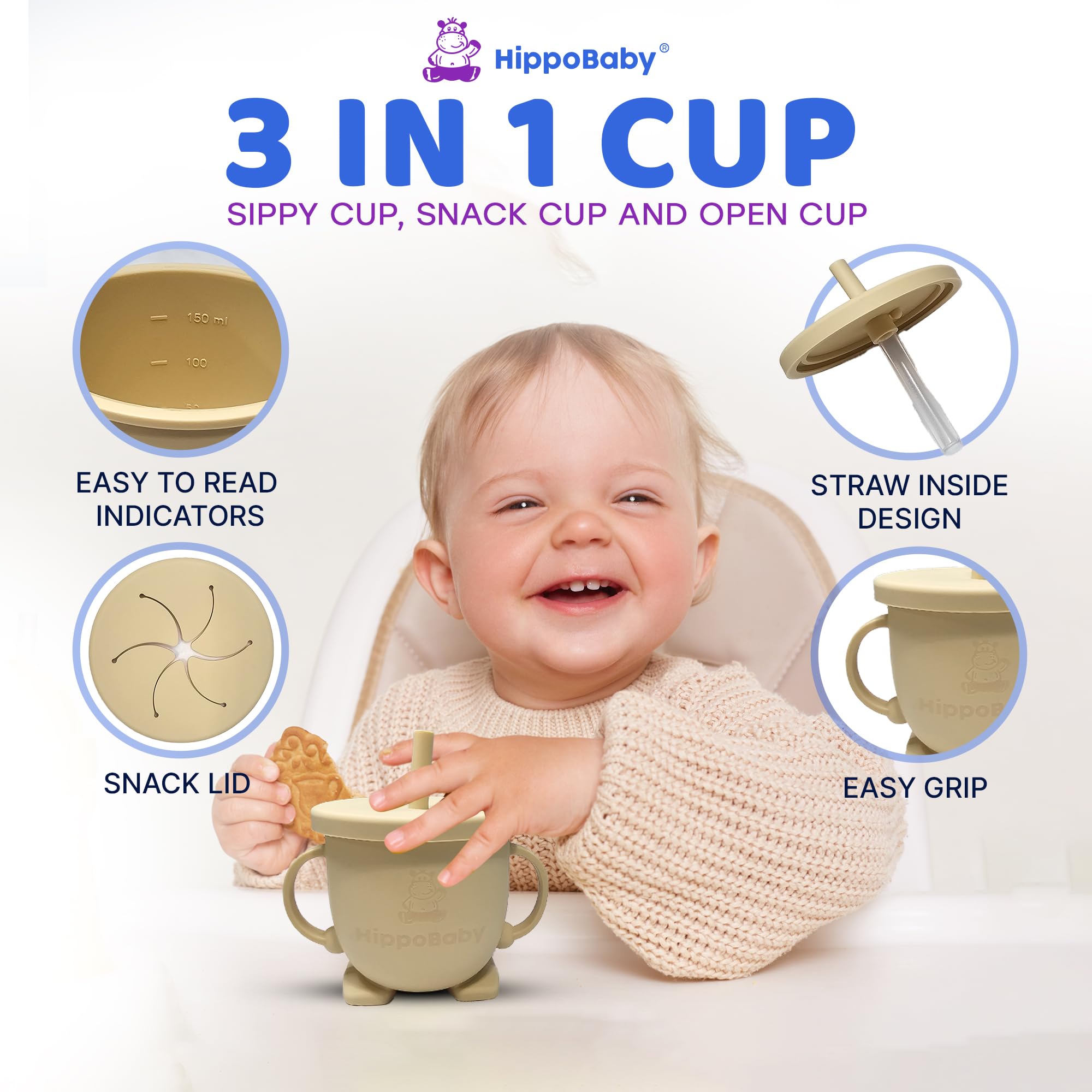 HippoBaby baby spoon and fork set supports initial self-feeding
