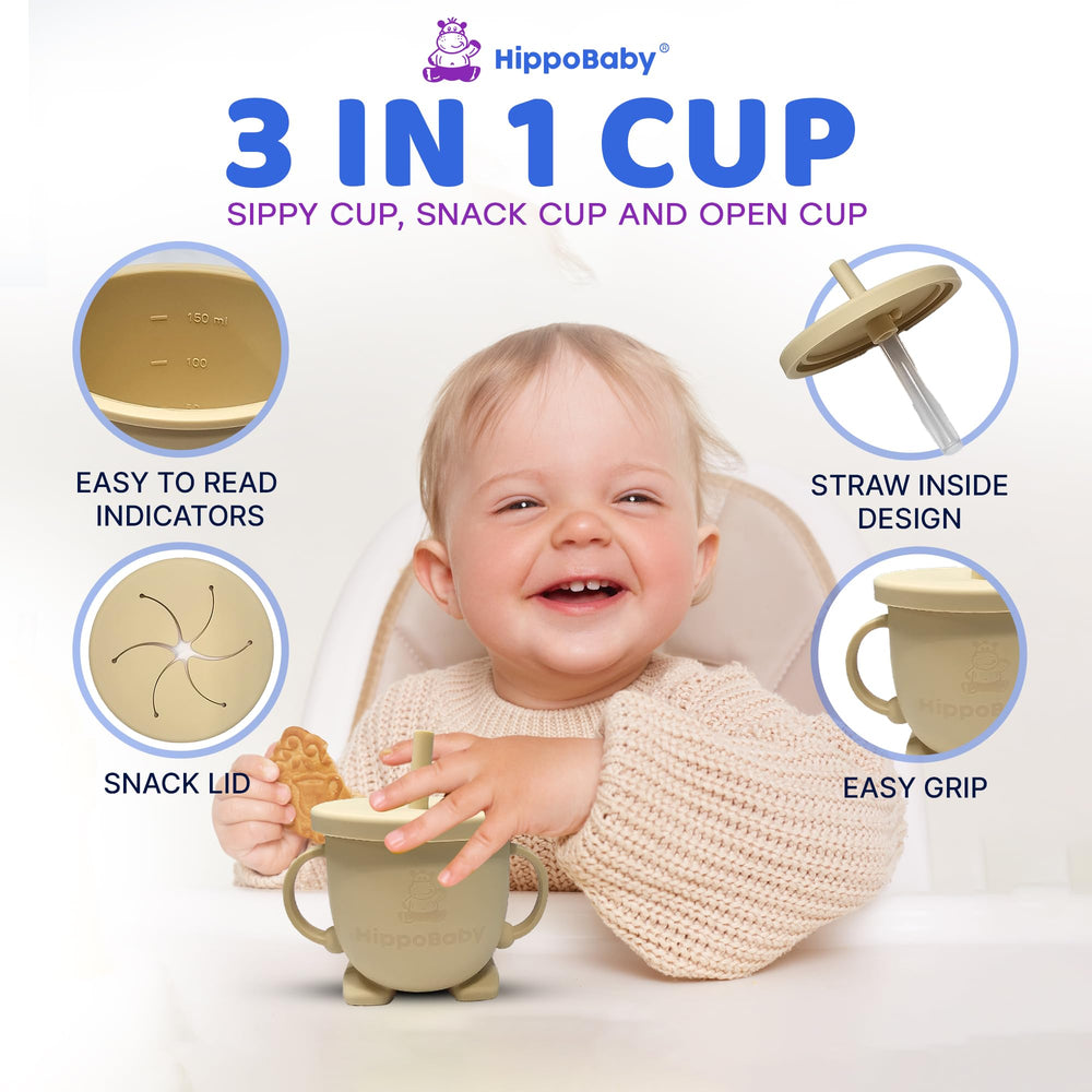 HippoBaby baby spoon and fork set supports initial self-feeding