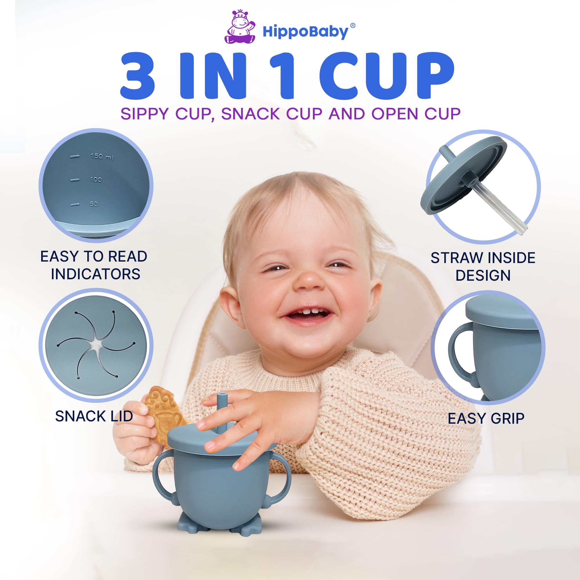 HippoBaby baby spoon offers ergonomic grip for little hands.