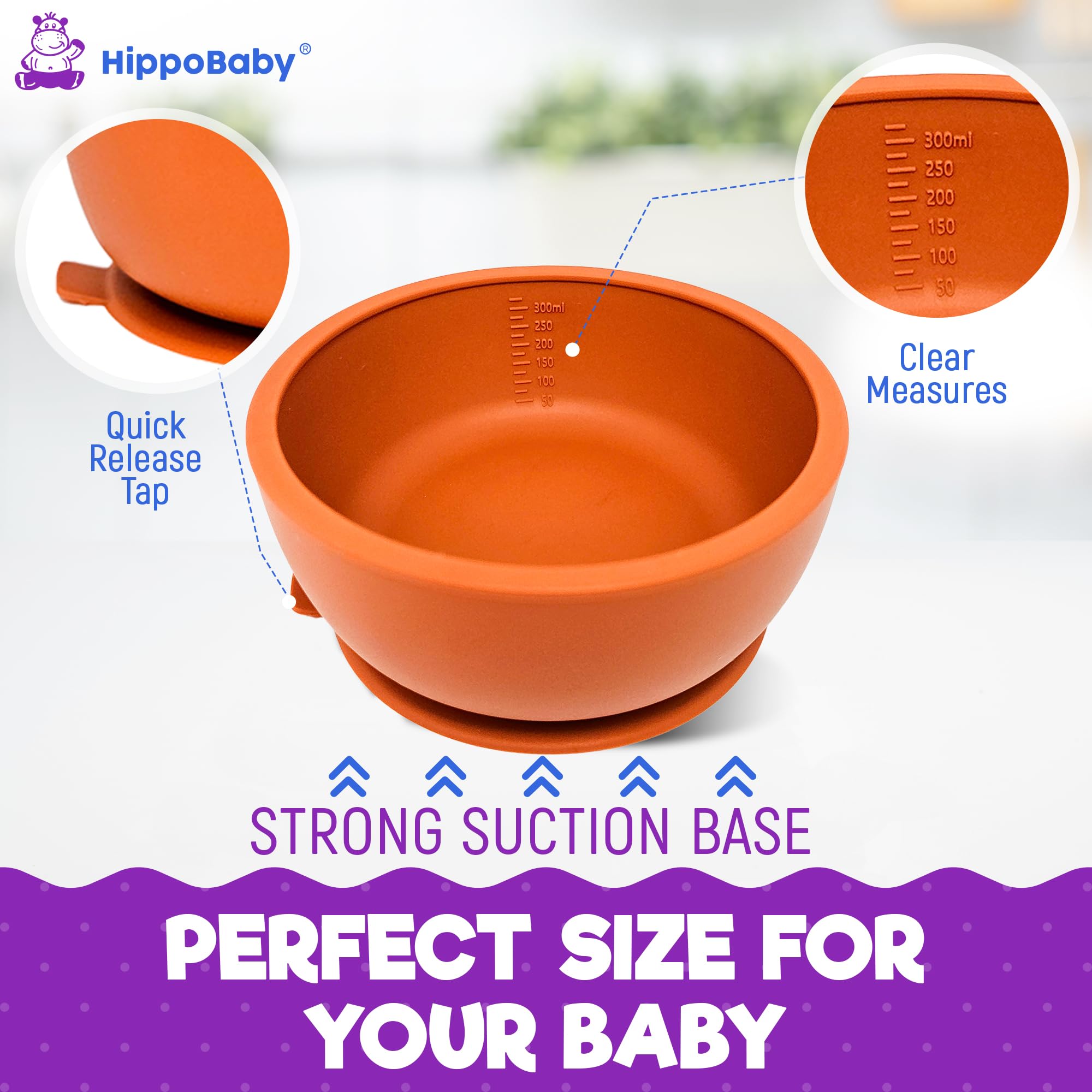 HippoBaby bib with pocket catching spills to protect clothing.
