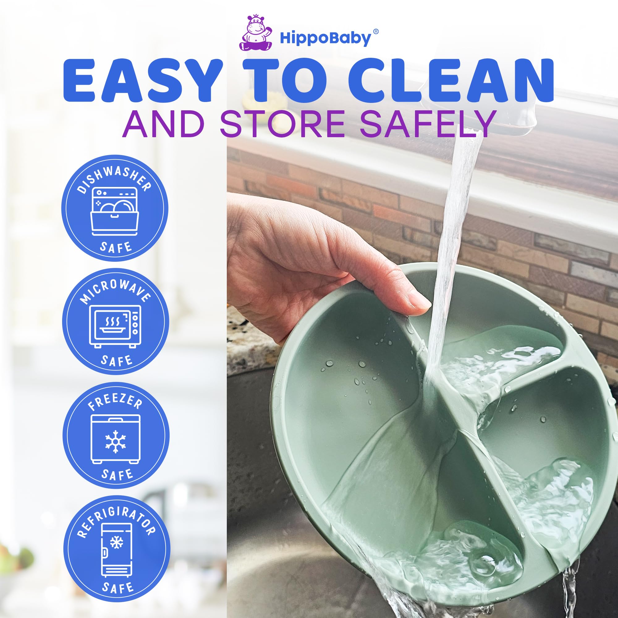 HippoBaby cleaning stick simplifies quick cleanup after meals.