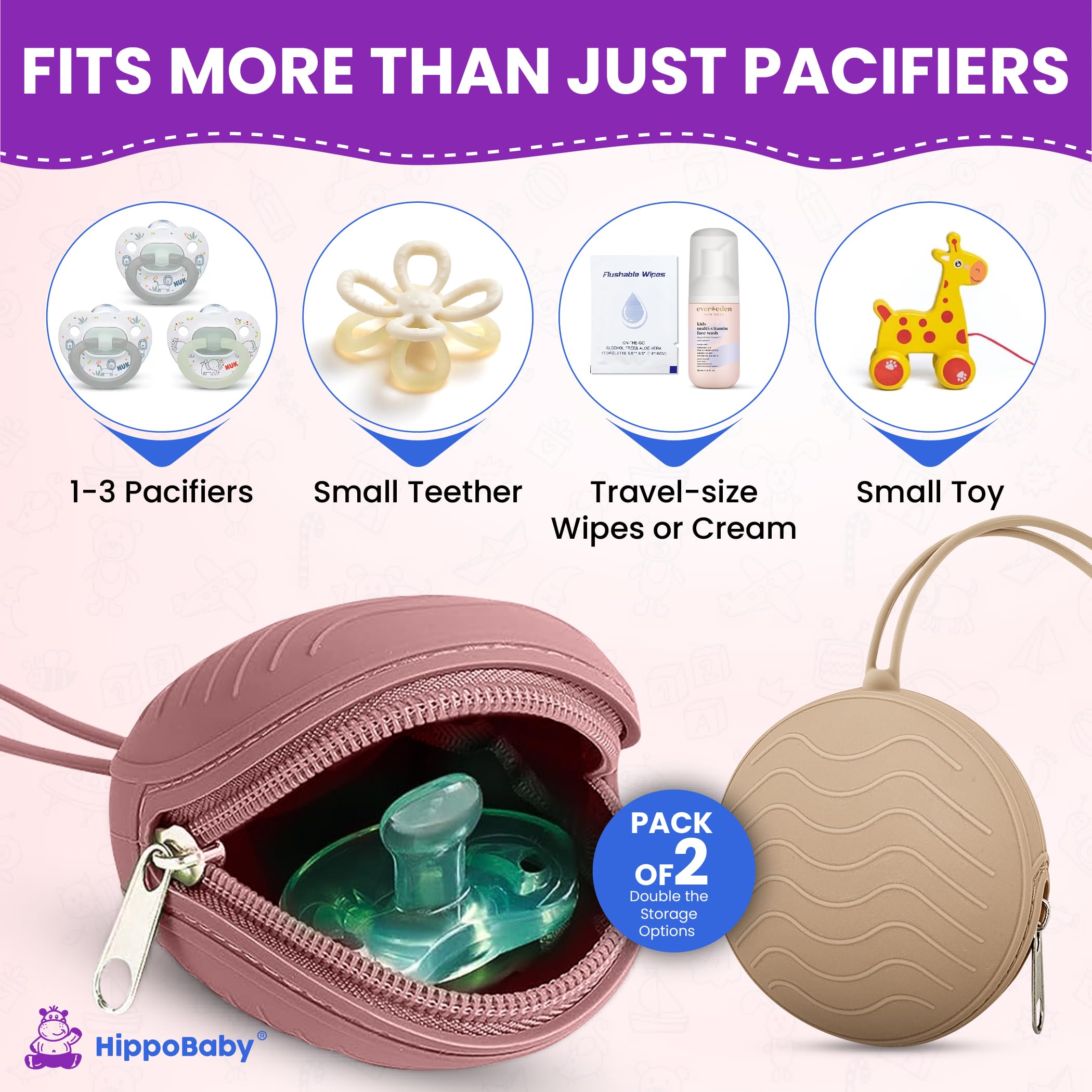 HippoBaby compact portable case fits in diaper bags and strollers