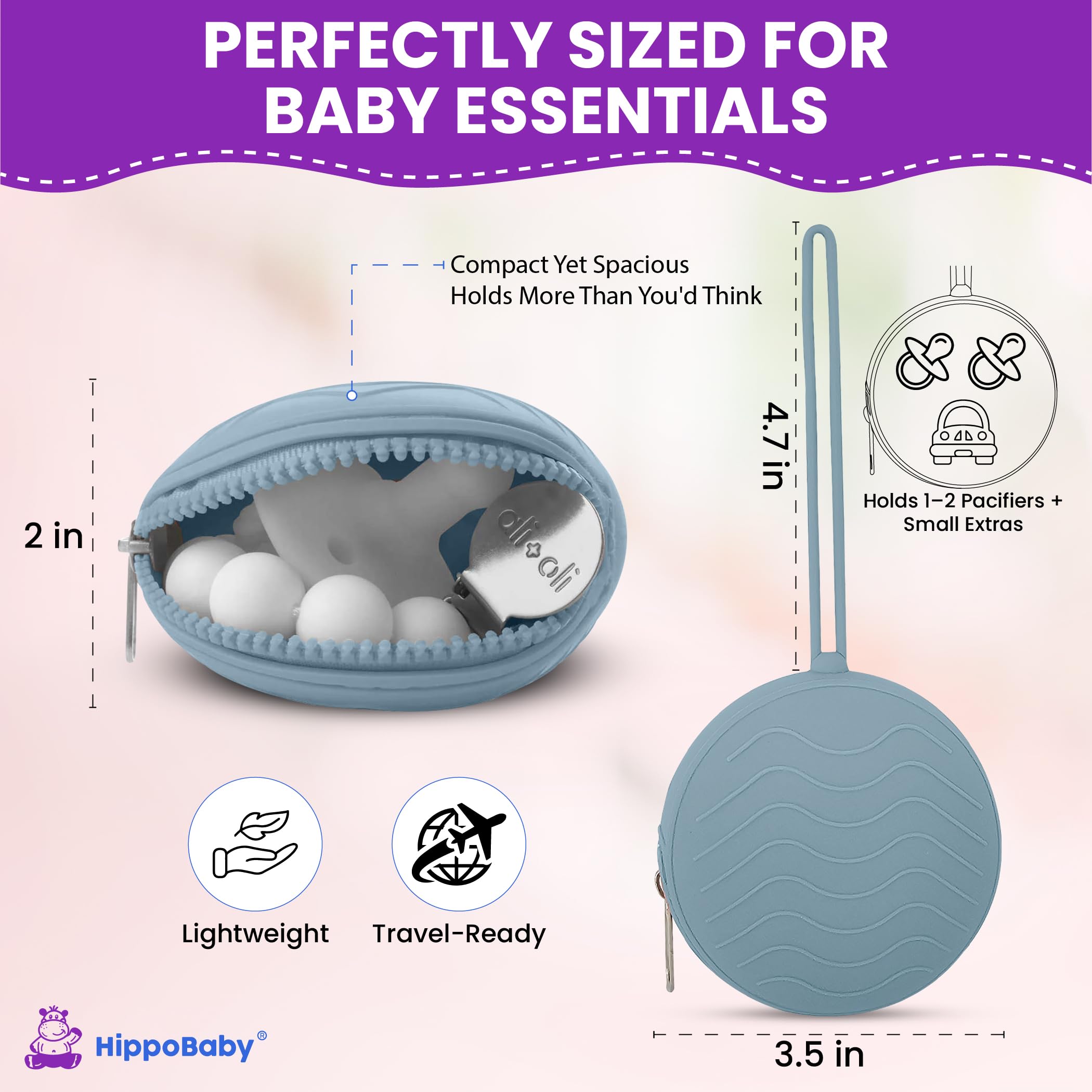 HippoBaby two-tone pastel set keeps clean and used items separate