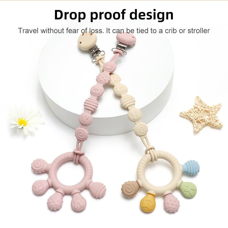 HippoBaby teether fits in a diaper bag for on-the-go use.