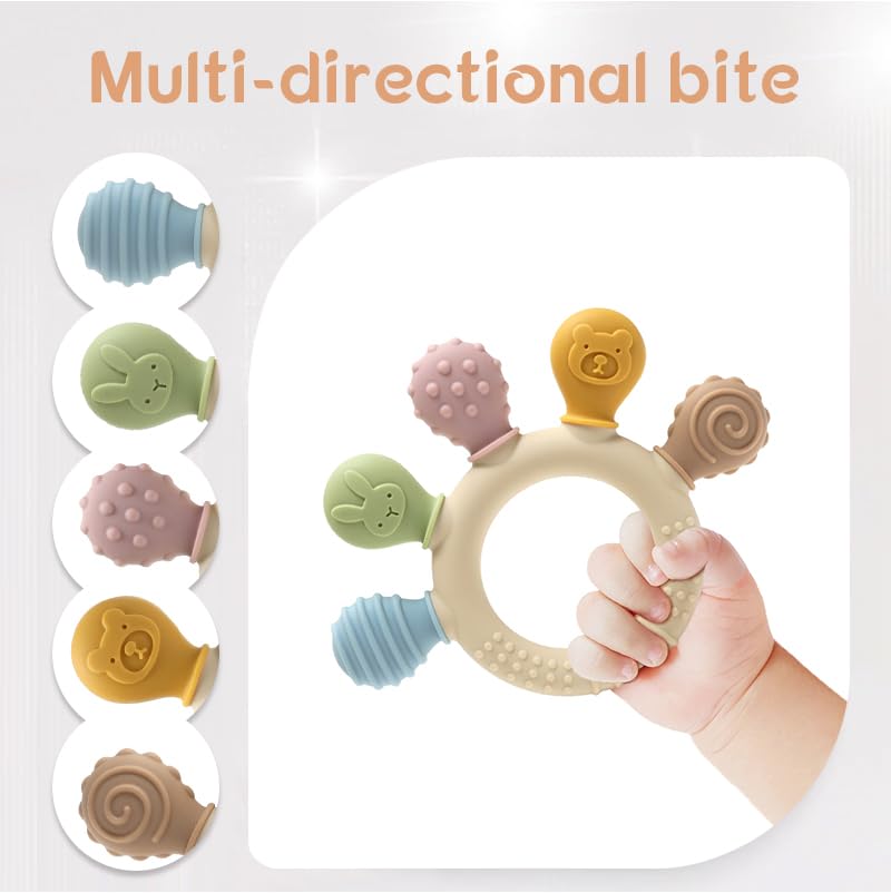 HippoBaby green solid teether helps calm tender gums during teething.