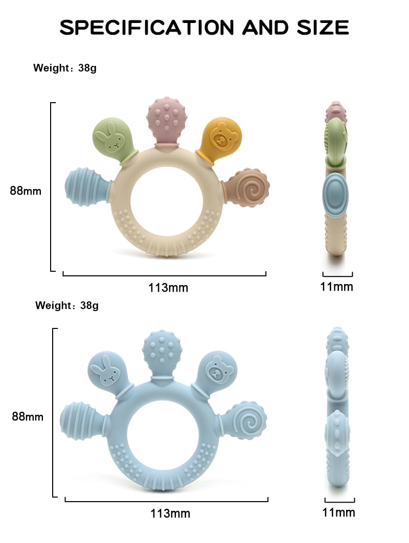 HippoBaby teether with soft textures for comforting chews.