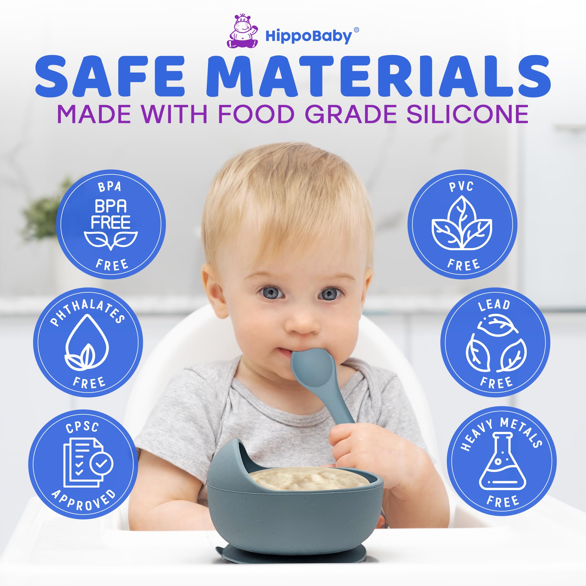 HippoBaby snack cup lid keeps snacks fresh and tidy.