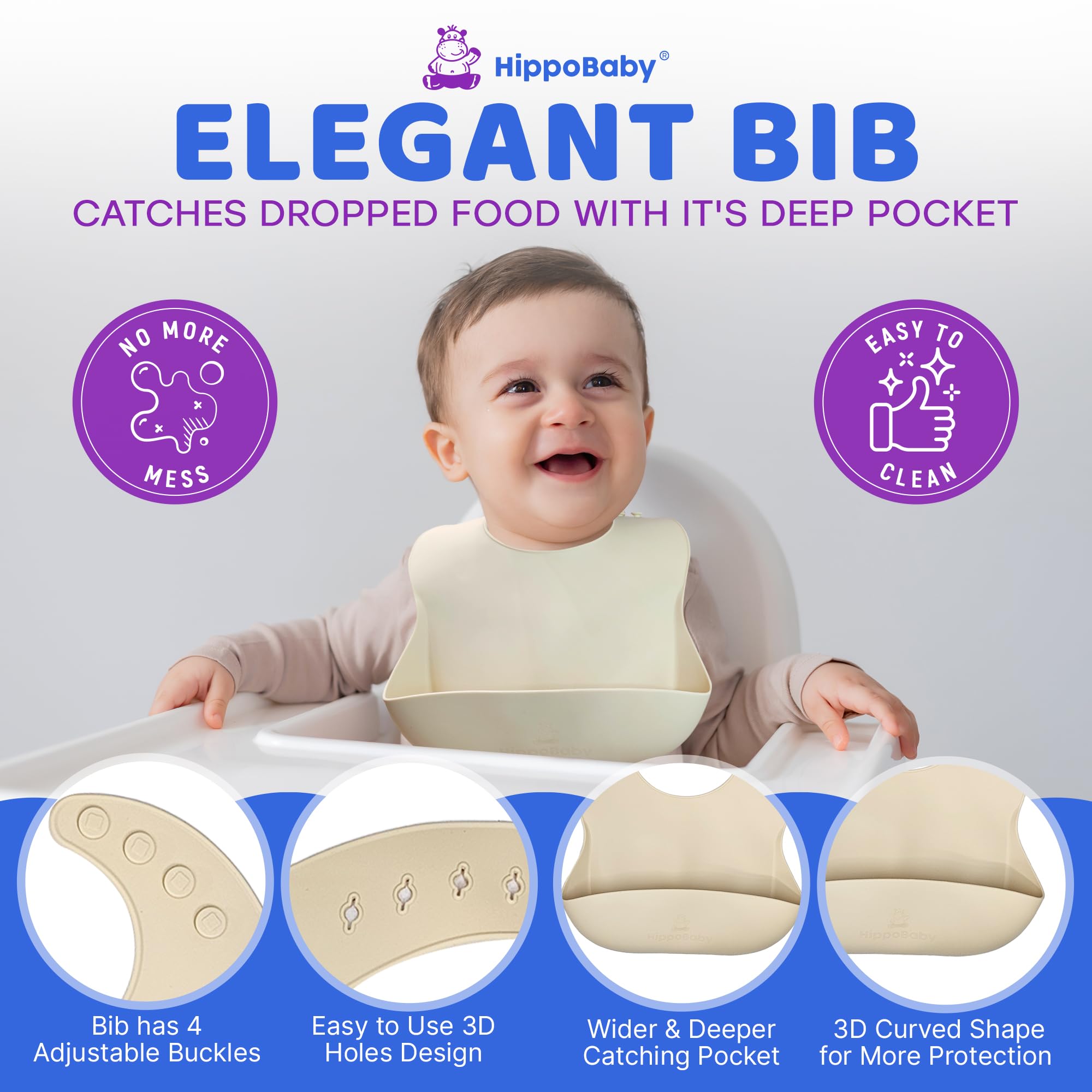 HippoBaby snack cup lid keeps snacks contained on the go
