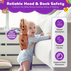 HippoBaby Tiger head protector backpack back view ensures a secure fit during active play.