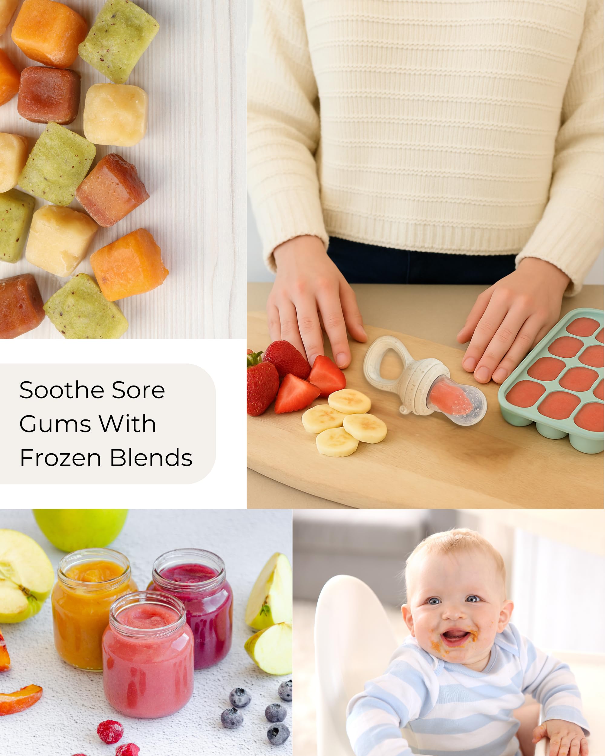Hippypotamus baby-led weaning-friendly feeder holes prevent large chunks.