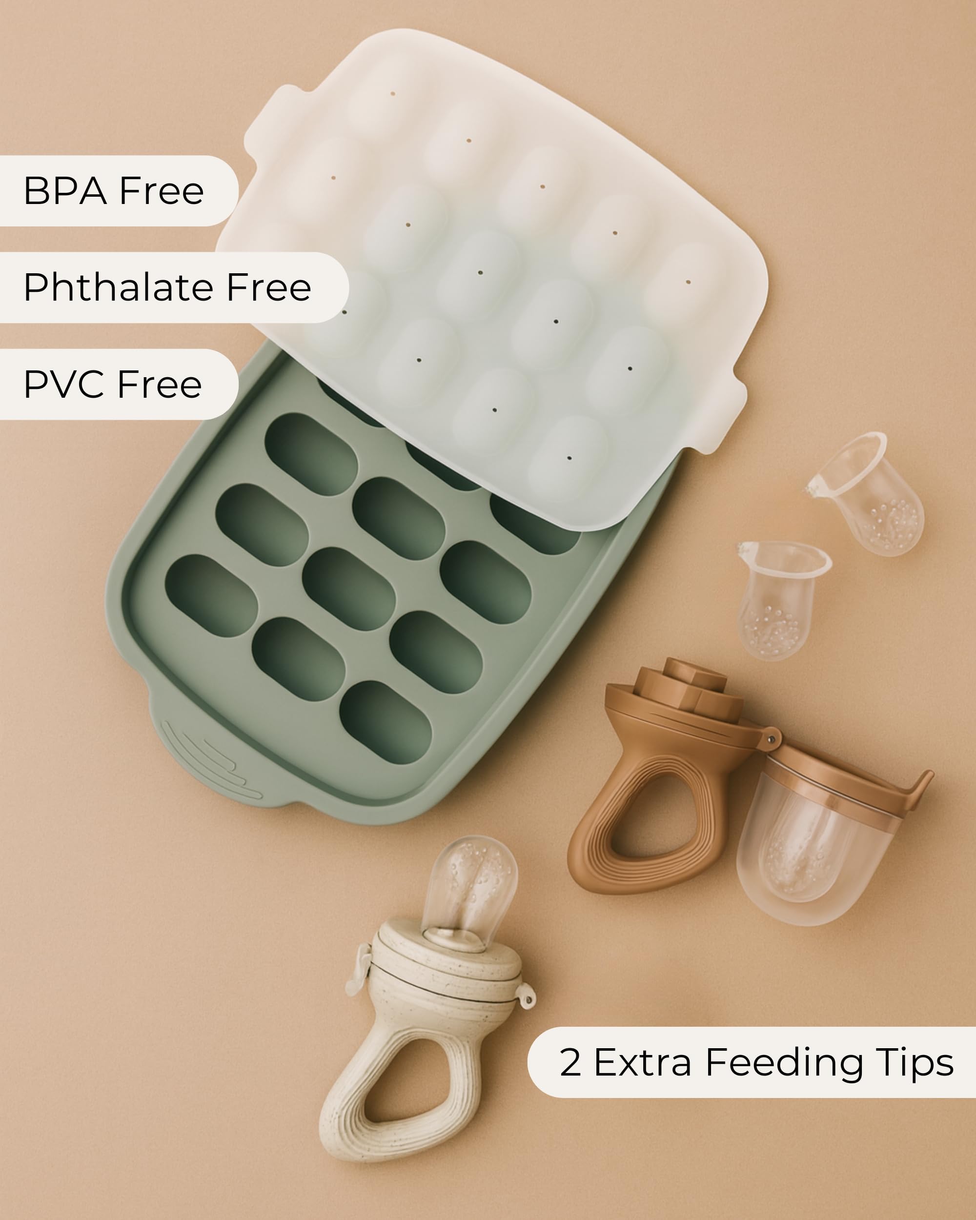 Hippypotamus silicone freezer tray with 18 portions for batch prep.
