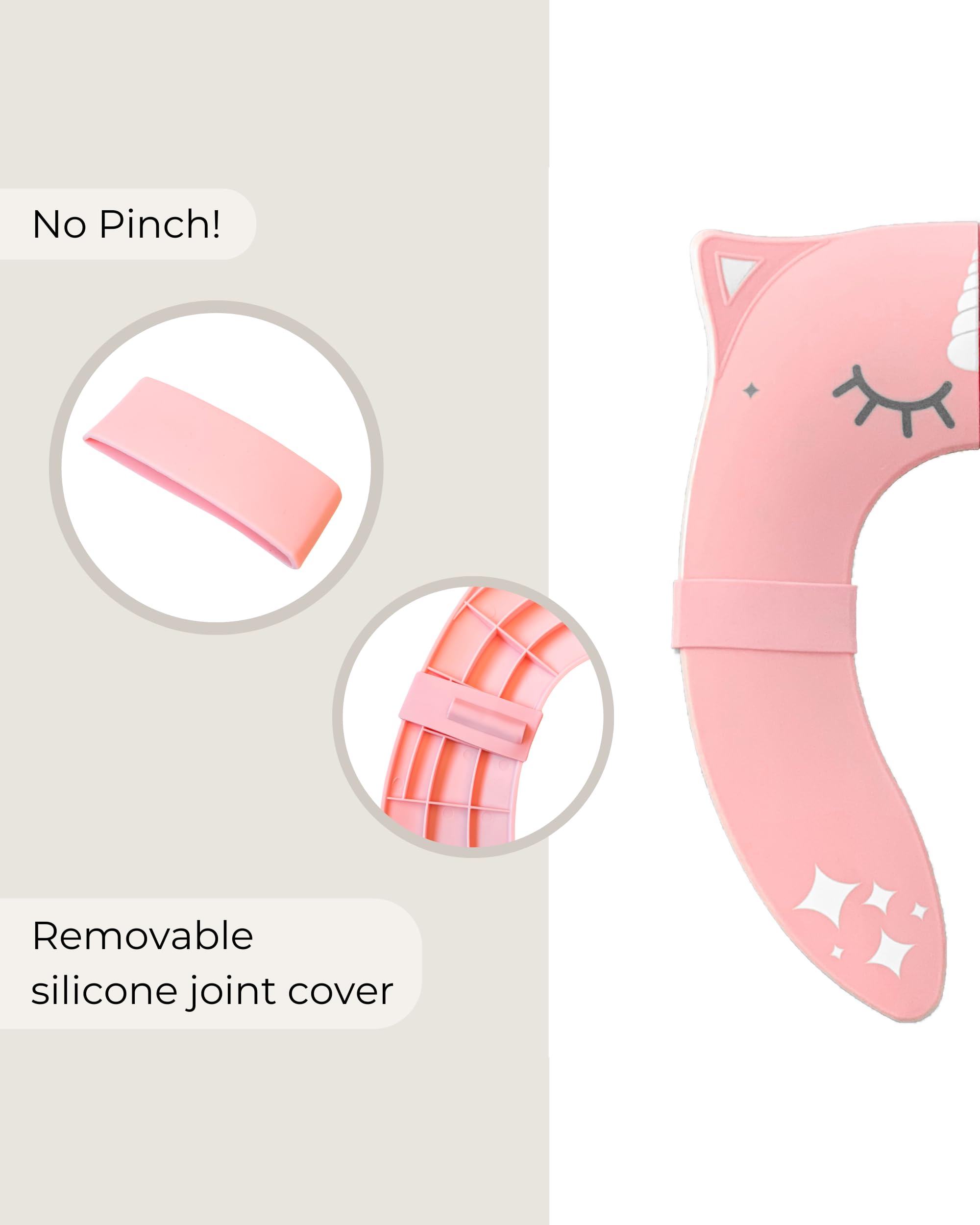 Hippypotamus silicone joint covers prevent pinching during folding.