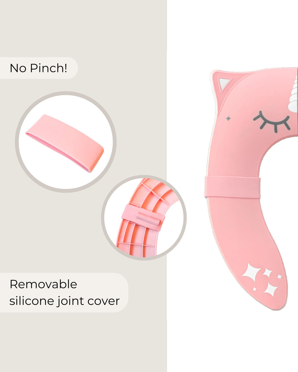 Hippypotamus silicone joint covers prevent pinching during folding.