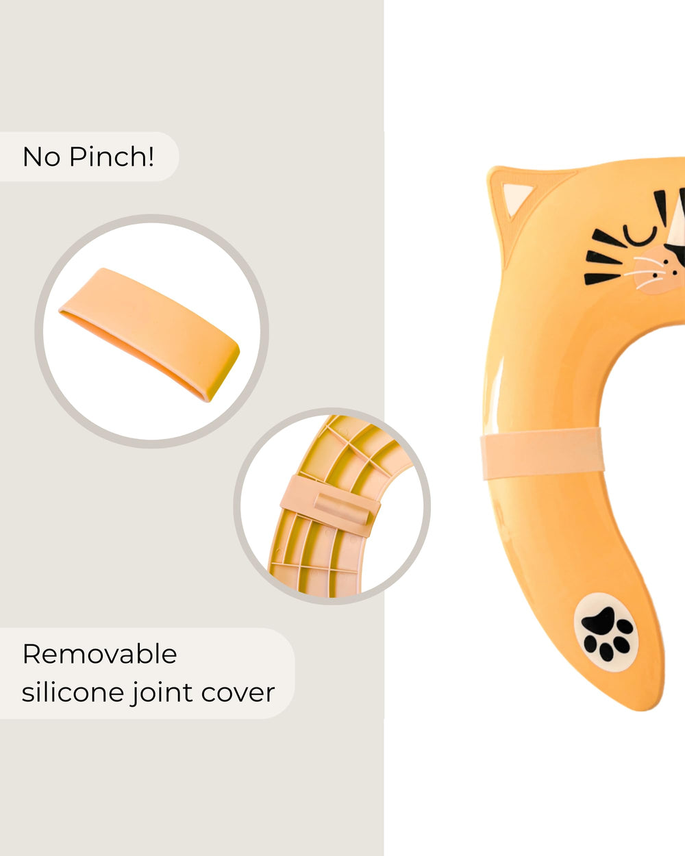 Hippypotamus travel potty seat non-slip grips stay in place during use.