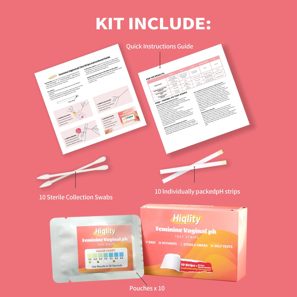 Hiqlity kit placed beside probiotics for vaginal health awareness