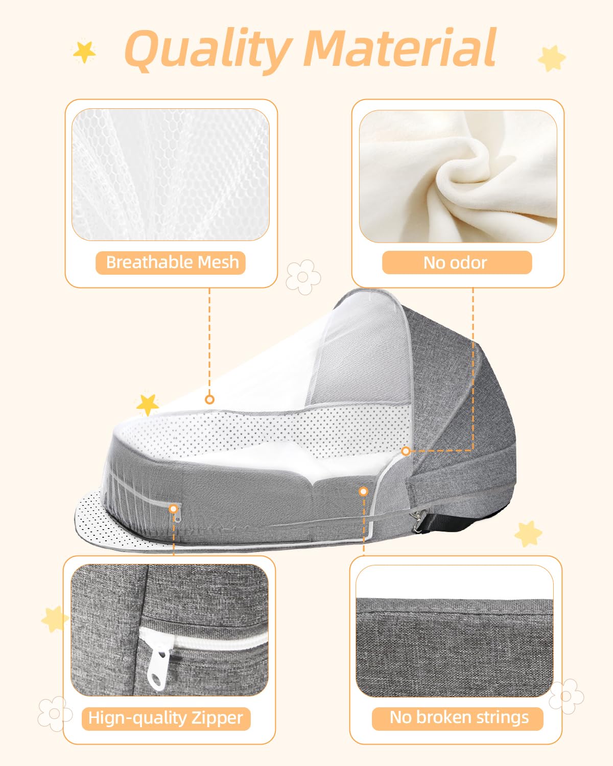 Hishe absorbent pad keeps messes contained during trips.