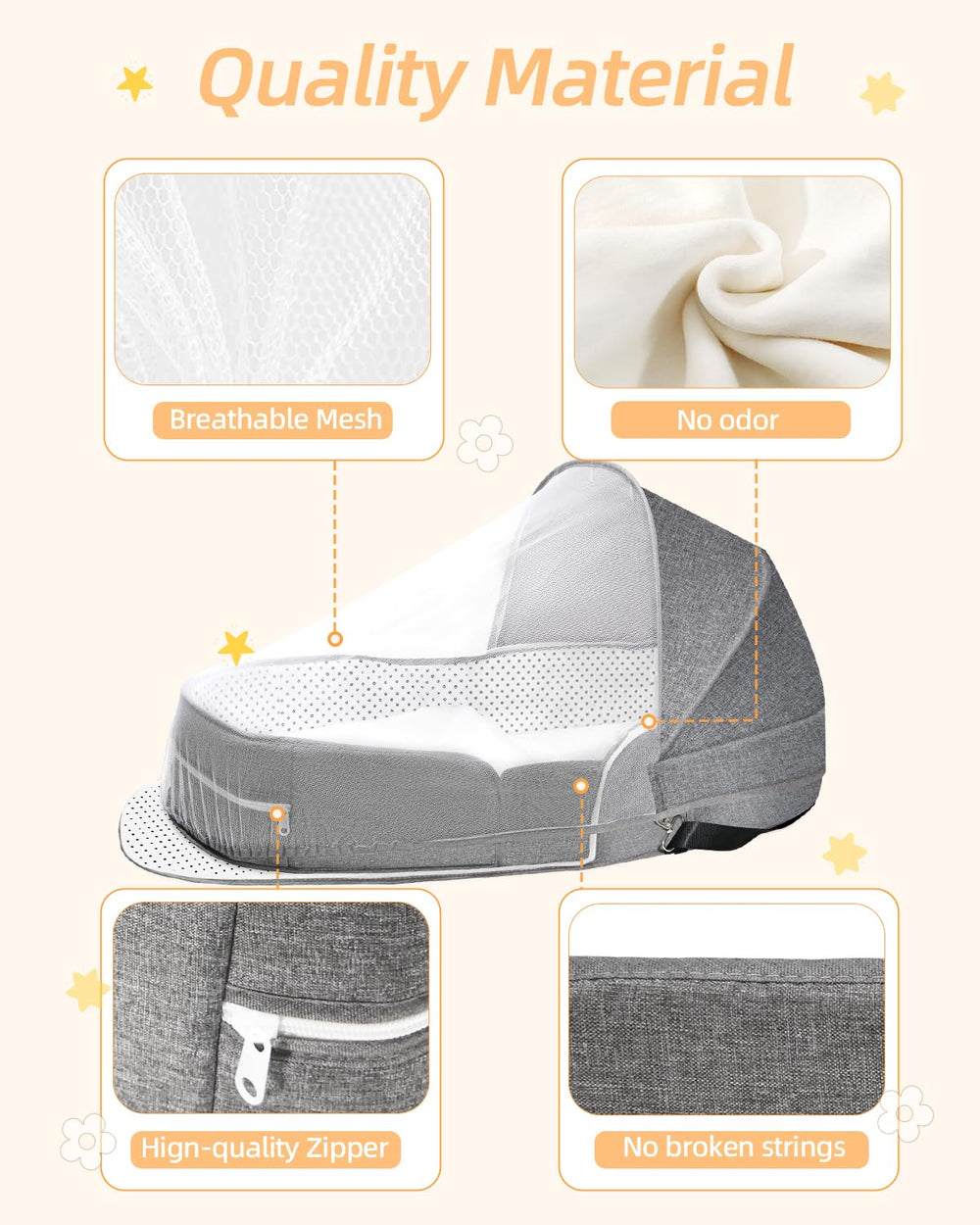 Hishe absorbent pad keeps messes contained during trips.