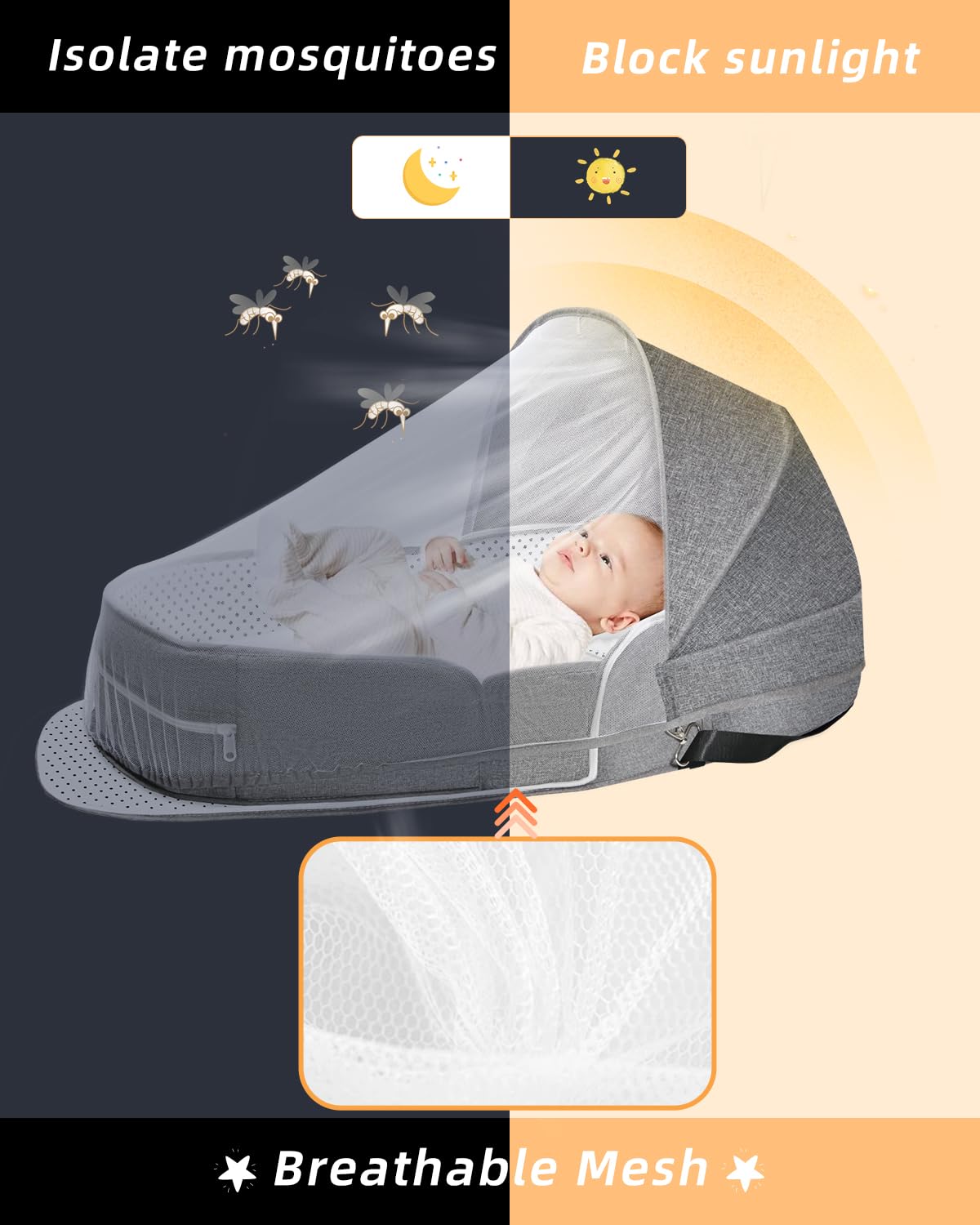 Hishe breathable cool mat helps regulate baby temperature.