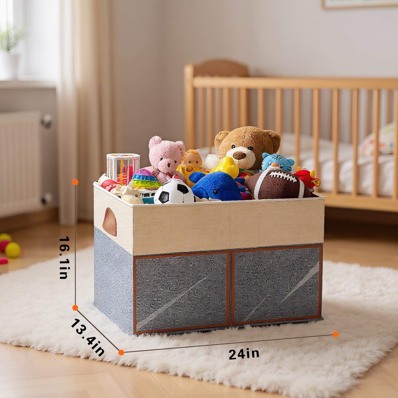 HISULIV large toy box with 85-liter capacity for toys and blankets
