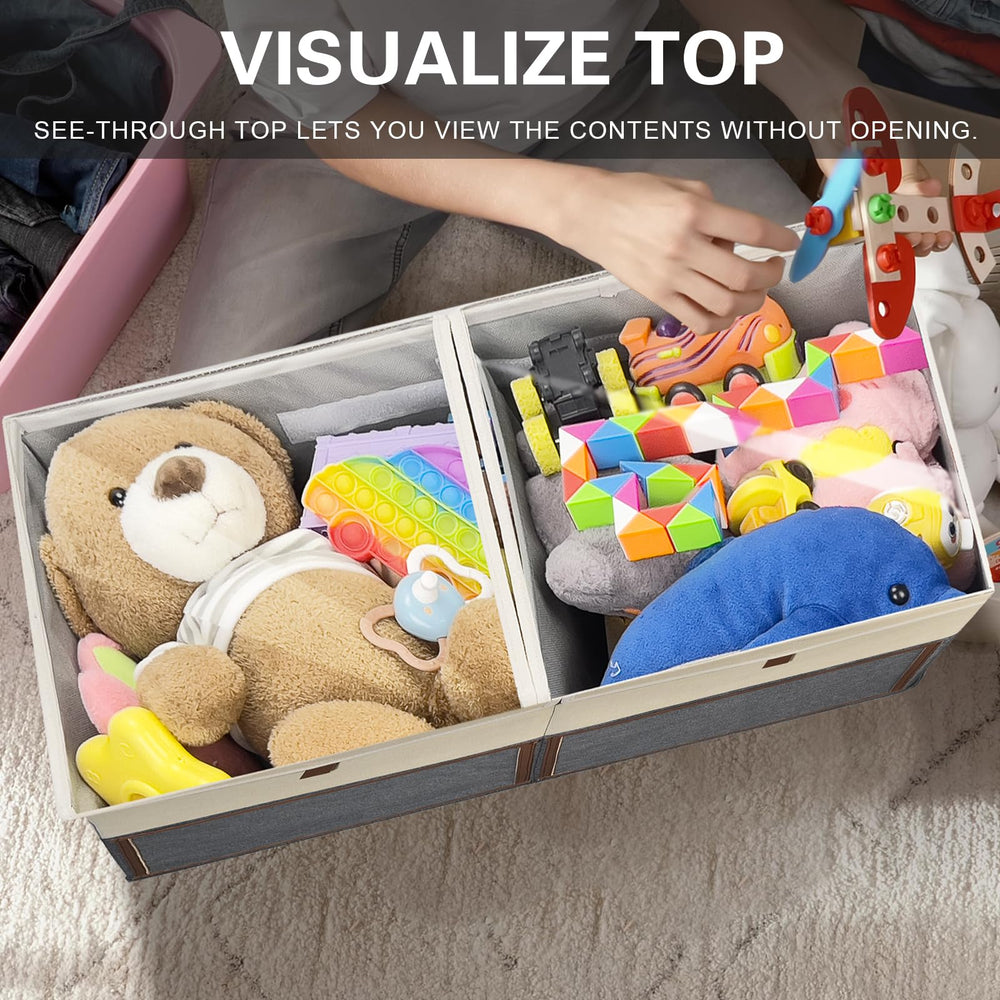 HISULIV magnetic flip-top lid toy organizer for easy lid access by kids