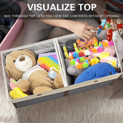 HISULIV magnetic flip-top lid toy organizer for easy lid access by kids