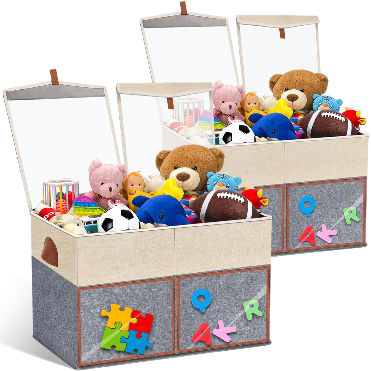 Heritage HISULIV toy storage box with clear lids for quick toy access in playroom