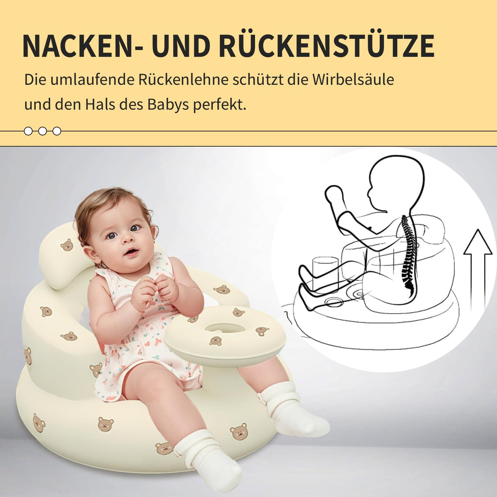 HitTopss baby seat back-support curve provides upright posture