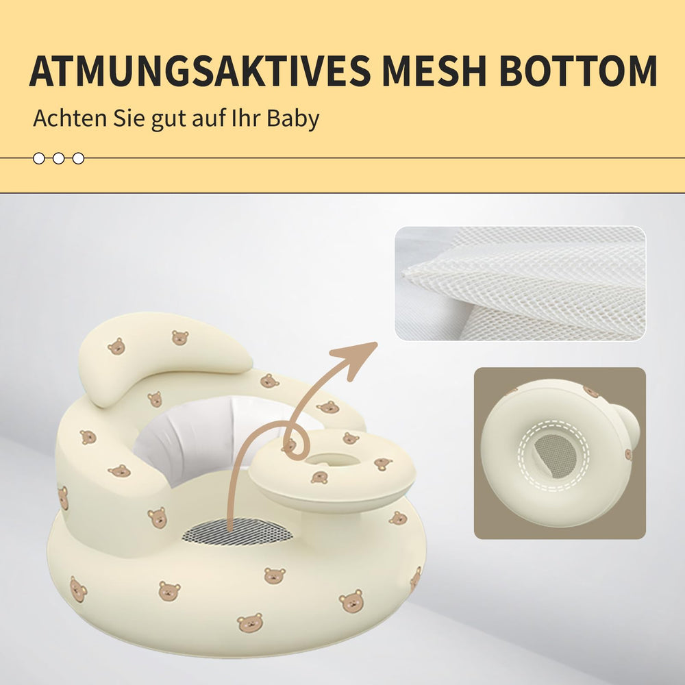 HitTopss inflatable infant chair wrapped around baby for secure cradle