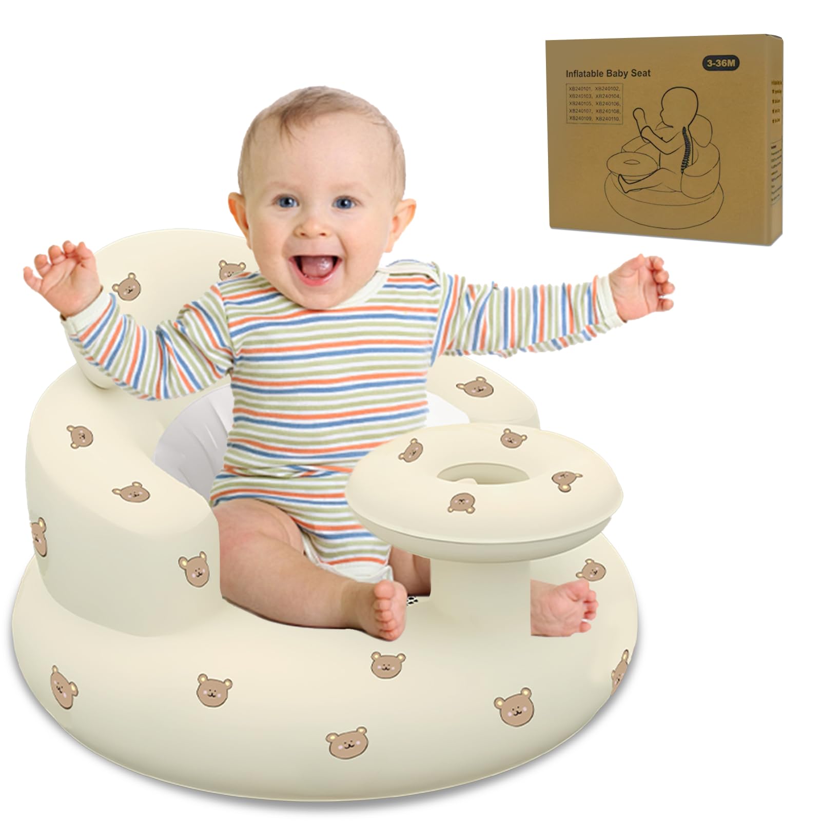 HitTopss inflatable baby seat with built-in pump for quick setup