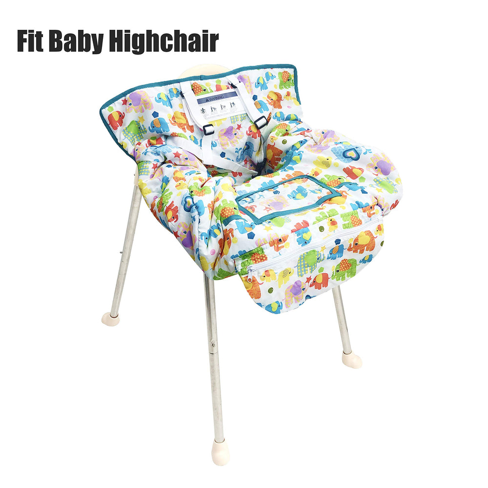 HIVVI colorful elephant pattern ideal for high chair use.