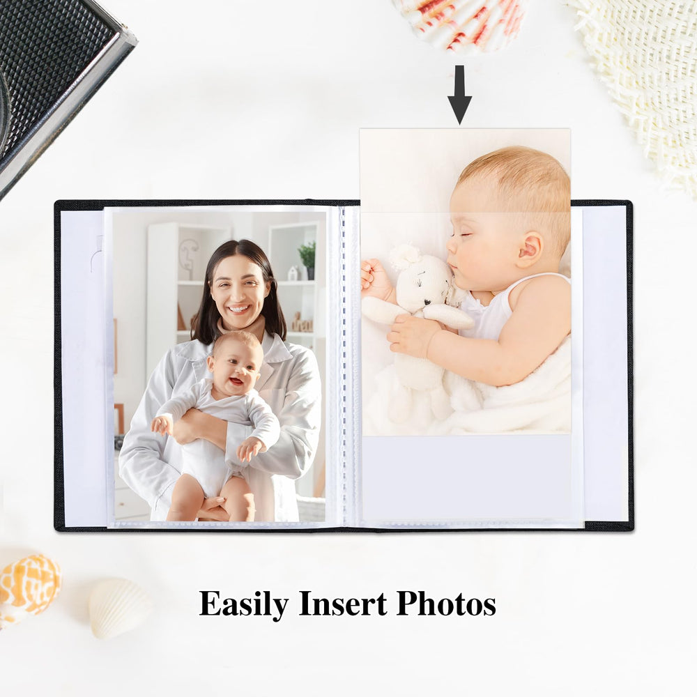 Hiwhy album holds 100 4x6 photos for easy organization.