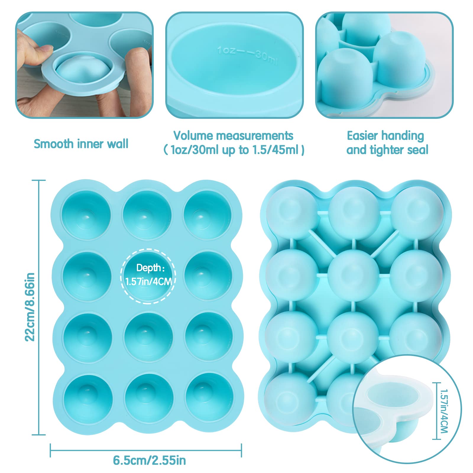 HIWOOD 1oz markings aid precise portioning for growing appetites.