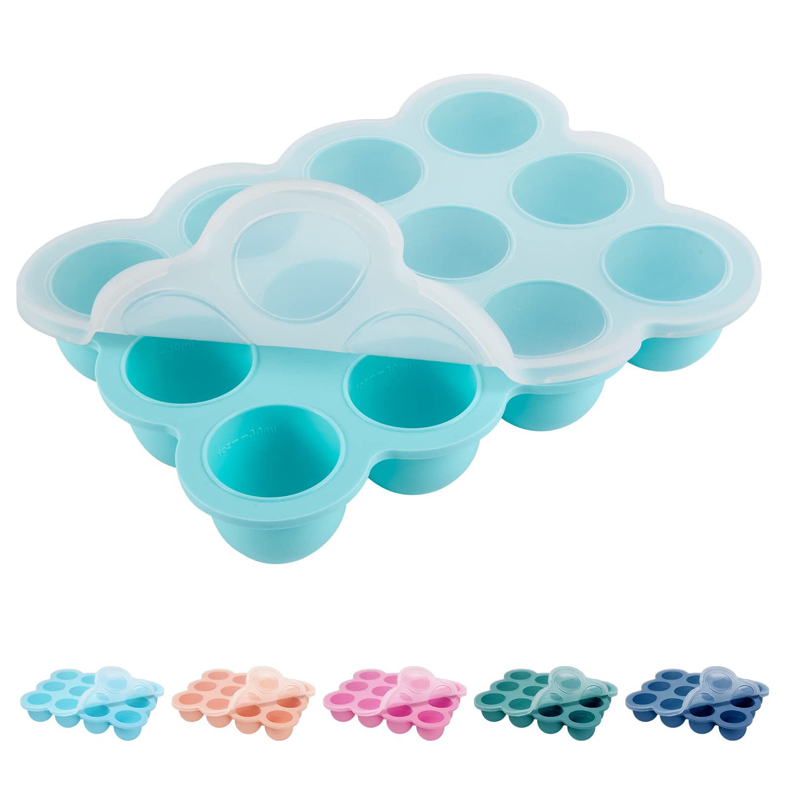HIWOOD baby food freezer tray with clip lid in light green keeps portions organized and fresh.