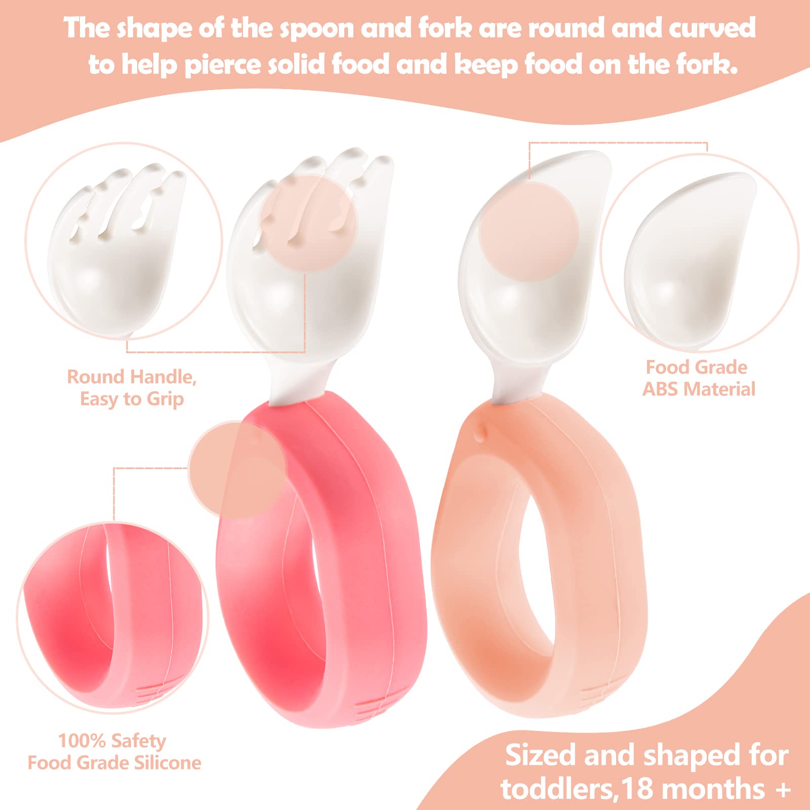 HIWOOD baby forks with smooth prongs support gentle gum safety.