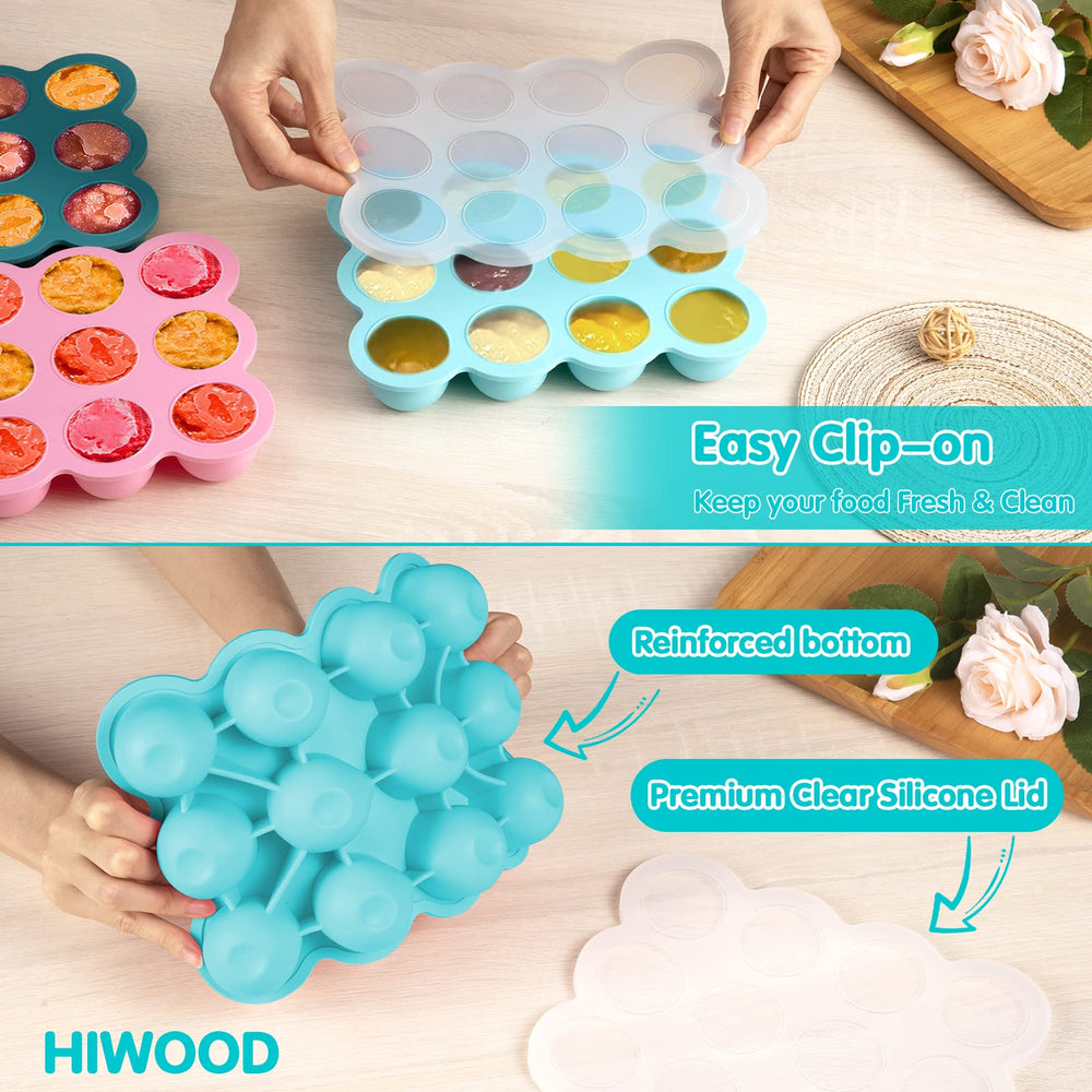 HIWOOD food-grade silicone storage keeps purees and vegetables safe and fresh.