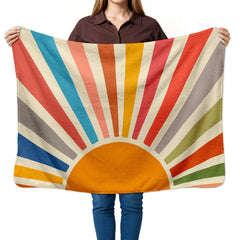 HIWX boho abstract sun kids blanket adds warmth and playful nursery decor