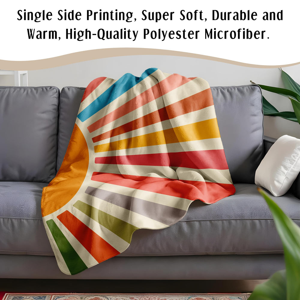 HIWX boho abstract sun kids blanket colorful throw for nurseries and beds