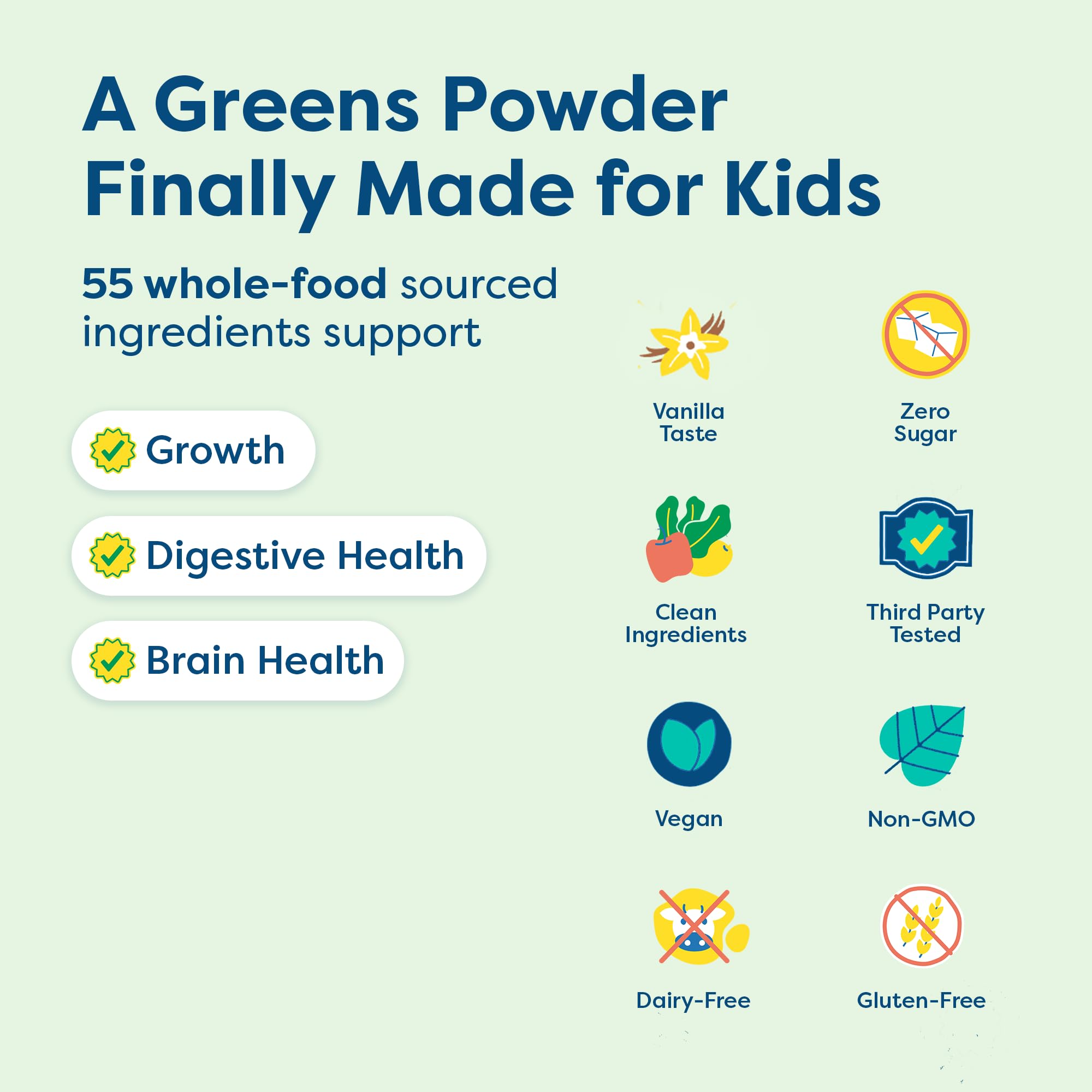 HIYA Kids Greens Sticks poured into milk for a sugar-free vanilla flavor.