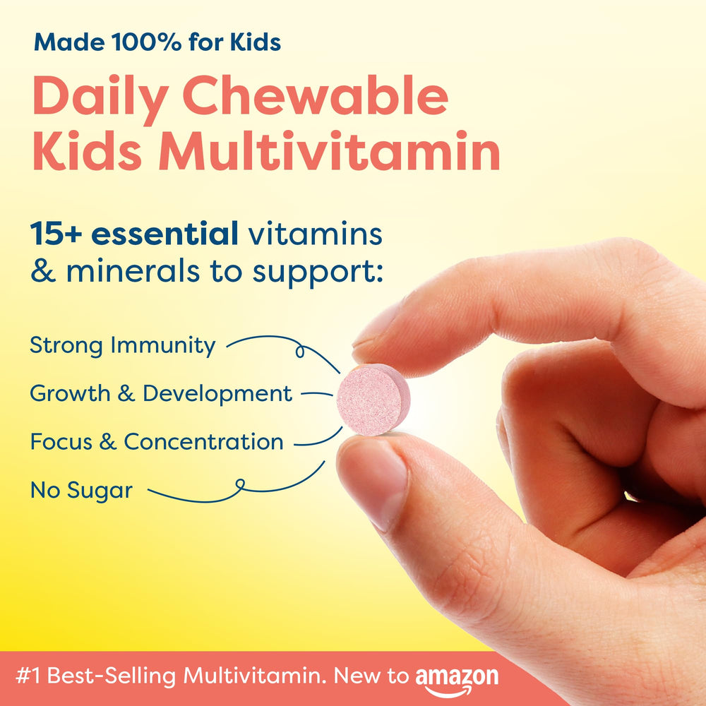 HIYA Kids Multivitamin bottle back shows ingredients and pediatrician trust.