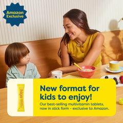 Hiya Kids Multivitamin stick close-up, easy to pour directly on the tongue.