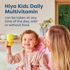 Sticker pack and HIYA bottle emphasize a fun daily vitamin routine.
