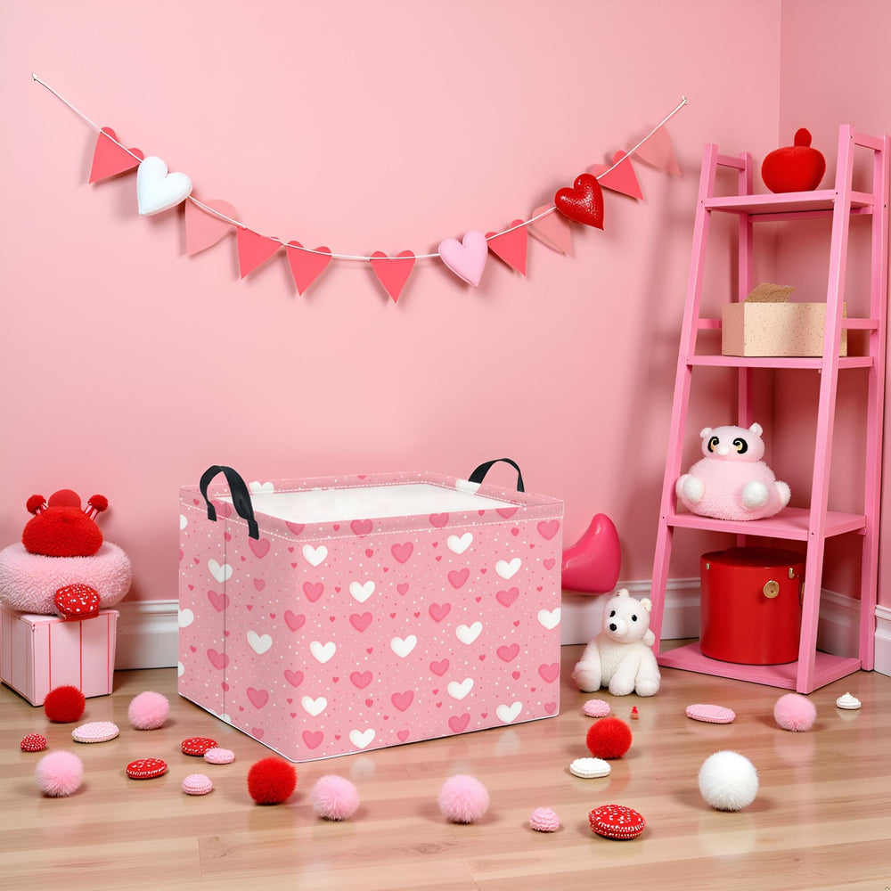 HIYAGON foldable baby girl storage bin stands upright for easy organizing.