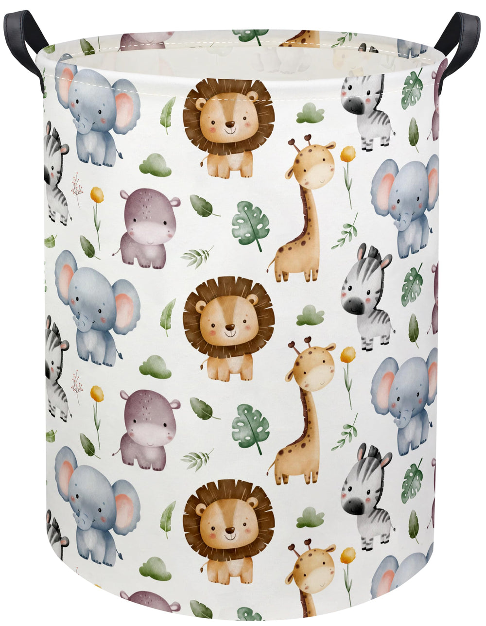 HIYAGON baby laundry hamper with dinosaur pattern stores toys and clothes.