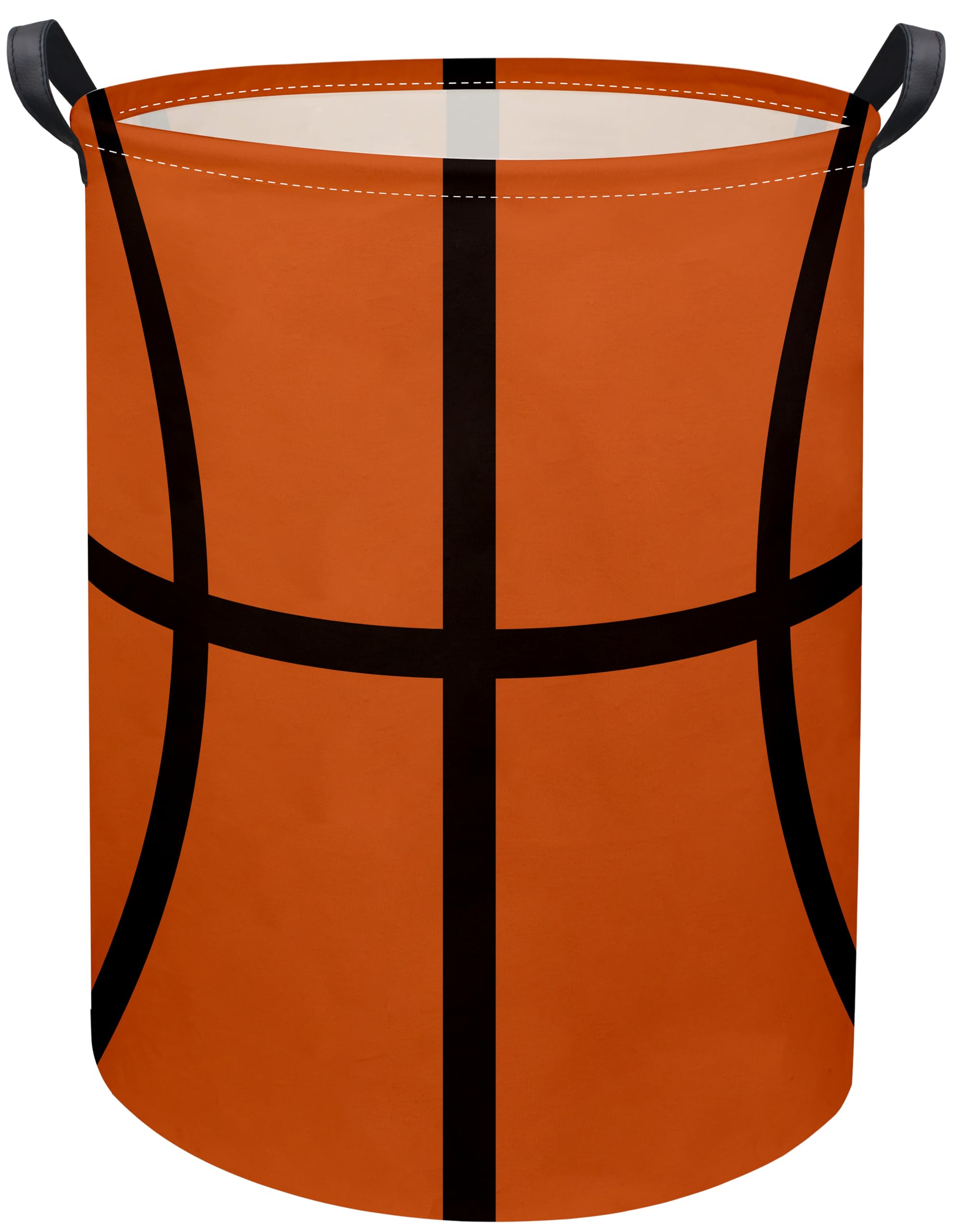 HIYAGON basketball-pattern laundry hamper with easy-to-grab handles.