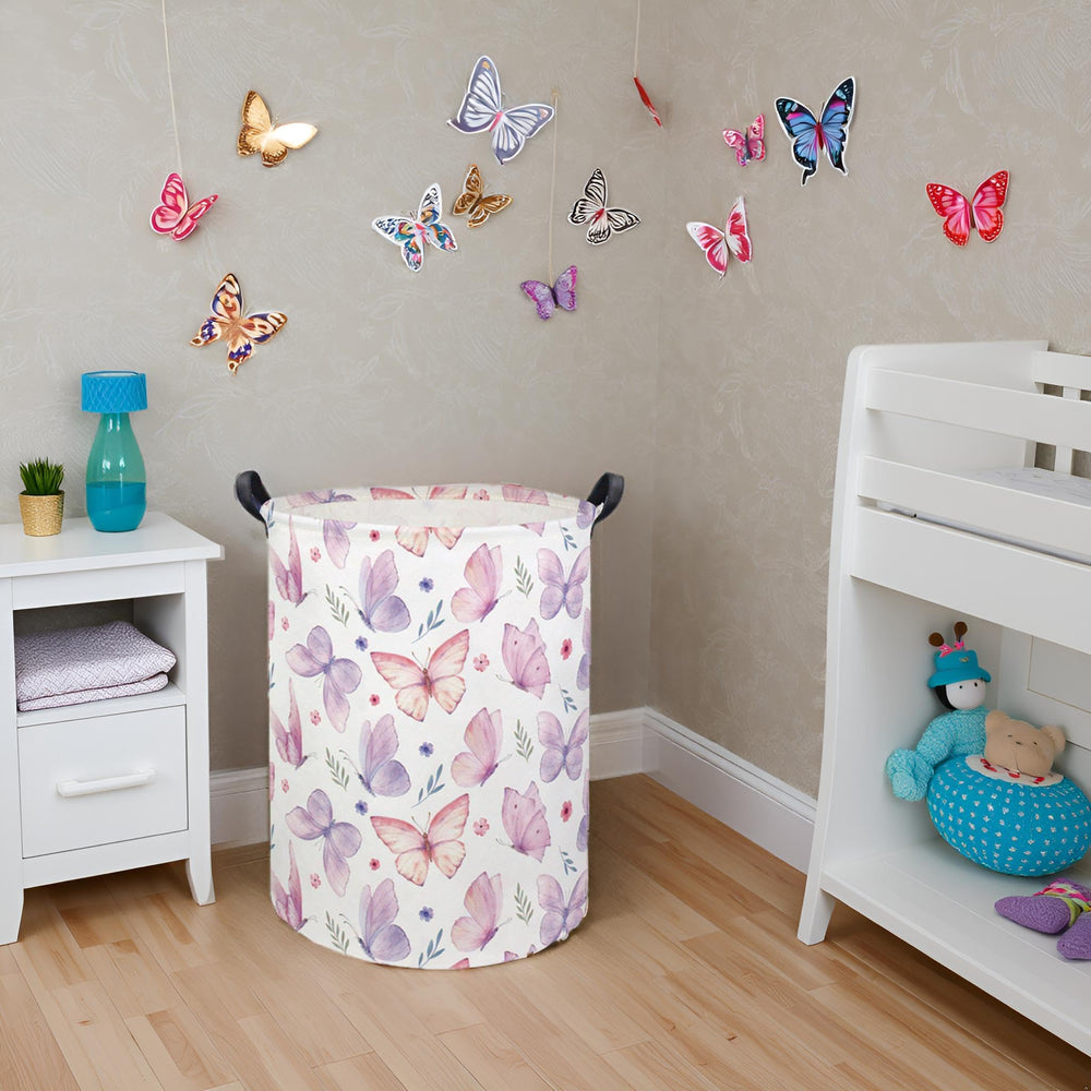 HIYAGON butterfly laundry basket folded design saves space when not in use.