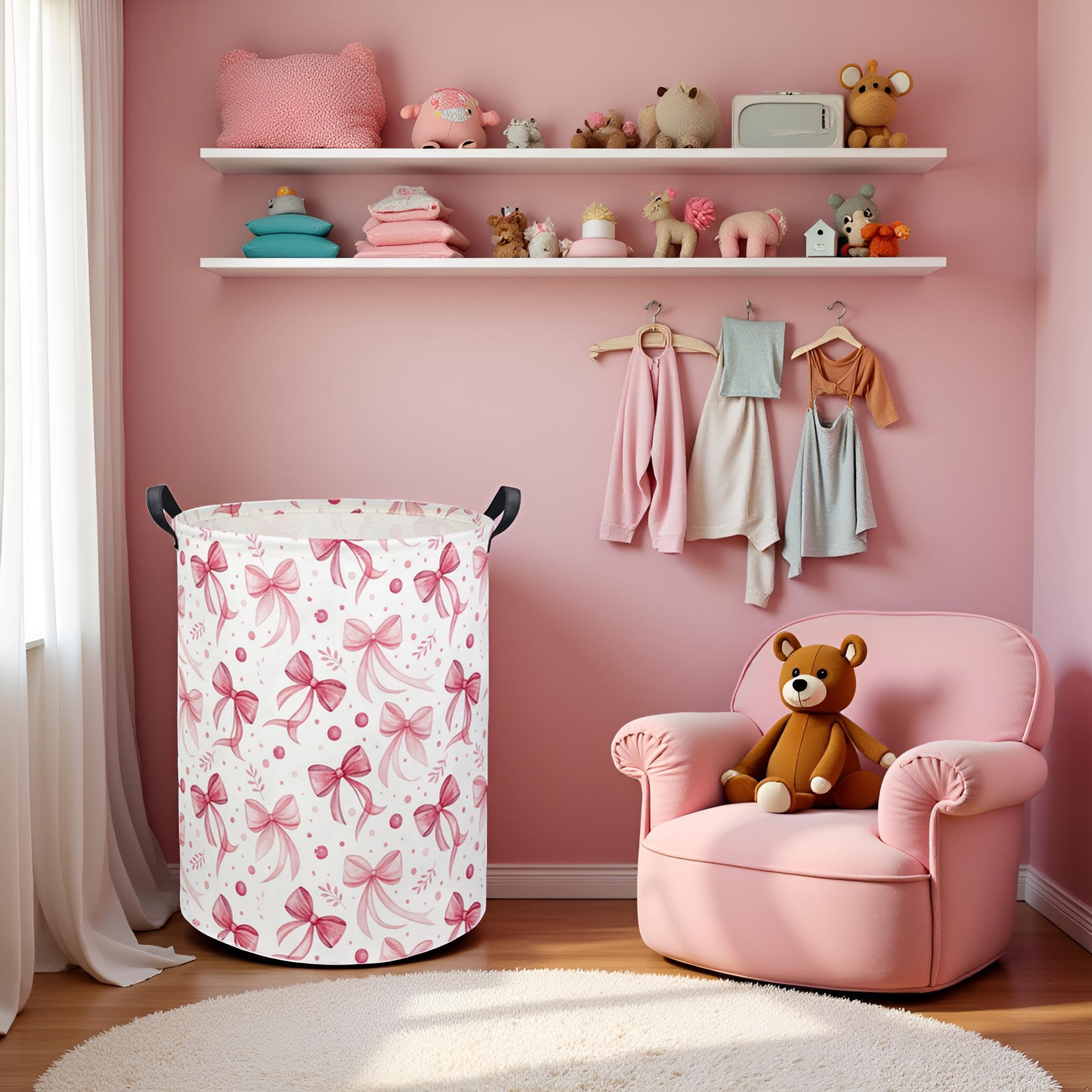 HIYAGON collapsible storage bin saves space in bedrooms and playrooms.