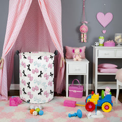 HIYAGON cotton and canvas laundry bin with waterproof inner lining protects items.