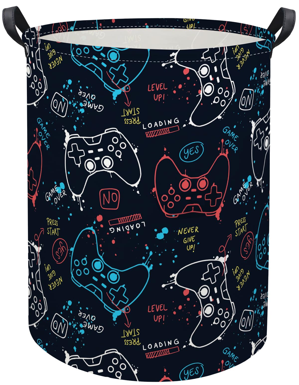 HIYAGON Game Laundry Basket with dinosaur pattern for organized toy storage