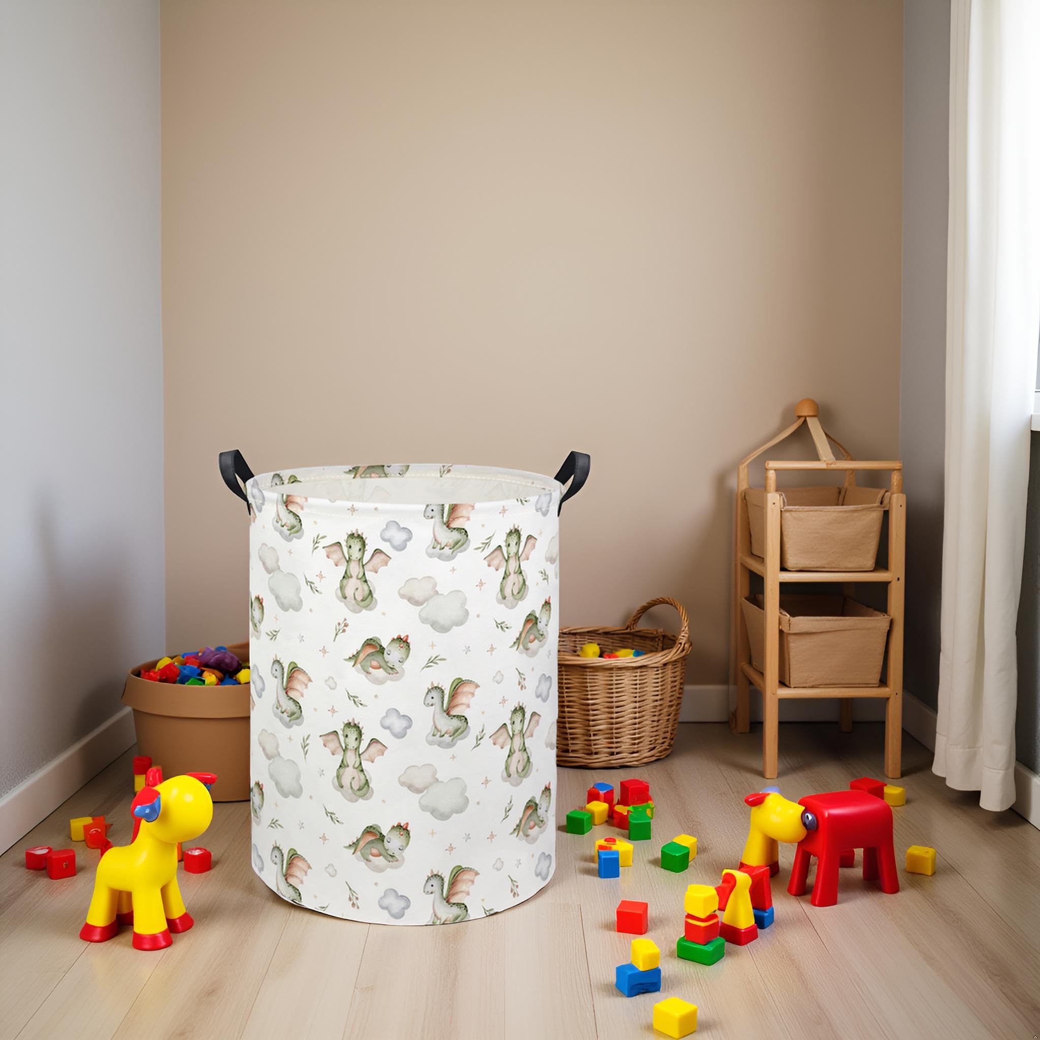 HIYAGON kids clothes organizer bin with bright design and easy transport.
